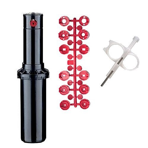 Hunter PGP-ADJ Adjustable Rotor Sprinkler Head with Nozzle Trees & Tool for Lawns