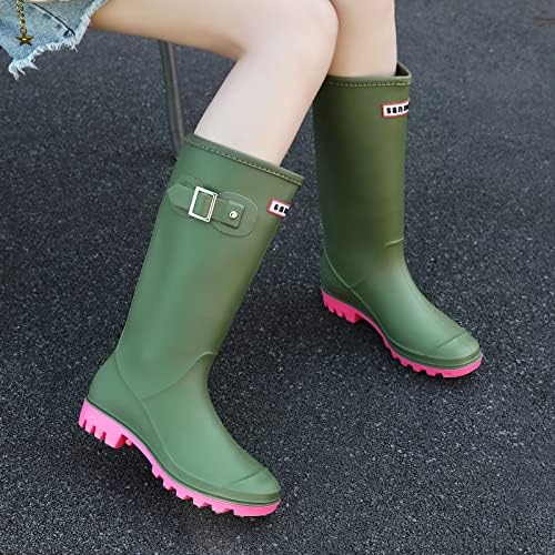 Lezzglt Women's Waterproof Knee-High Rain Boots - Lightweight Comfortable for Outdoor Gardening & Fishing