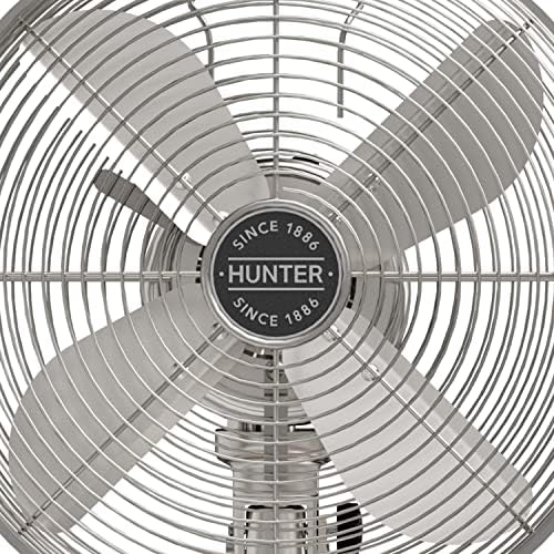Hunter 12 Inch Portable Desk Fan, 3 Speeds, Brushed Nickel Finish 97315