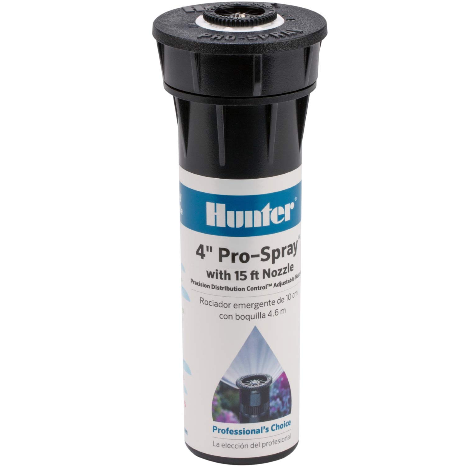 Hunter Pro 4" Pop-Up Sprinkler Head, Adjustable 0°-360° Spray 8'-15' Coverage for Lawn & Garden Irrigation