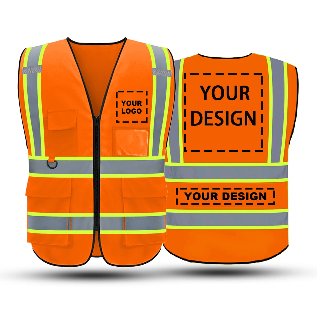 BeautyWill Class 2 High Visibility Reflective Safety Vest with Custom Logo for Outdoor Workers