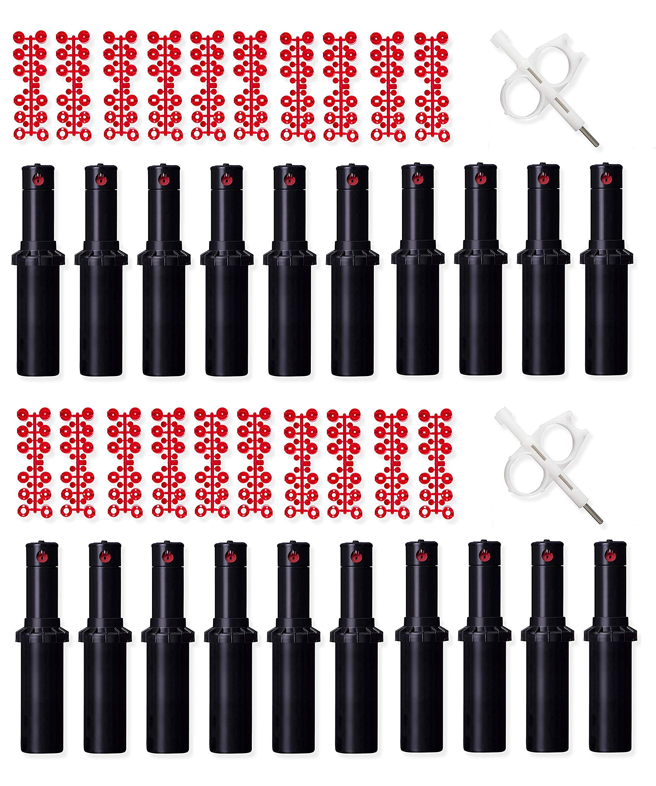 Hunter PGP-ADJ Adjustable Rotor Sprinkler Heads 20-Pack with Nozzle Trees & Tool for Lawn Irrigation